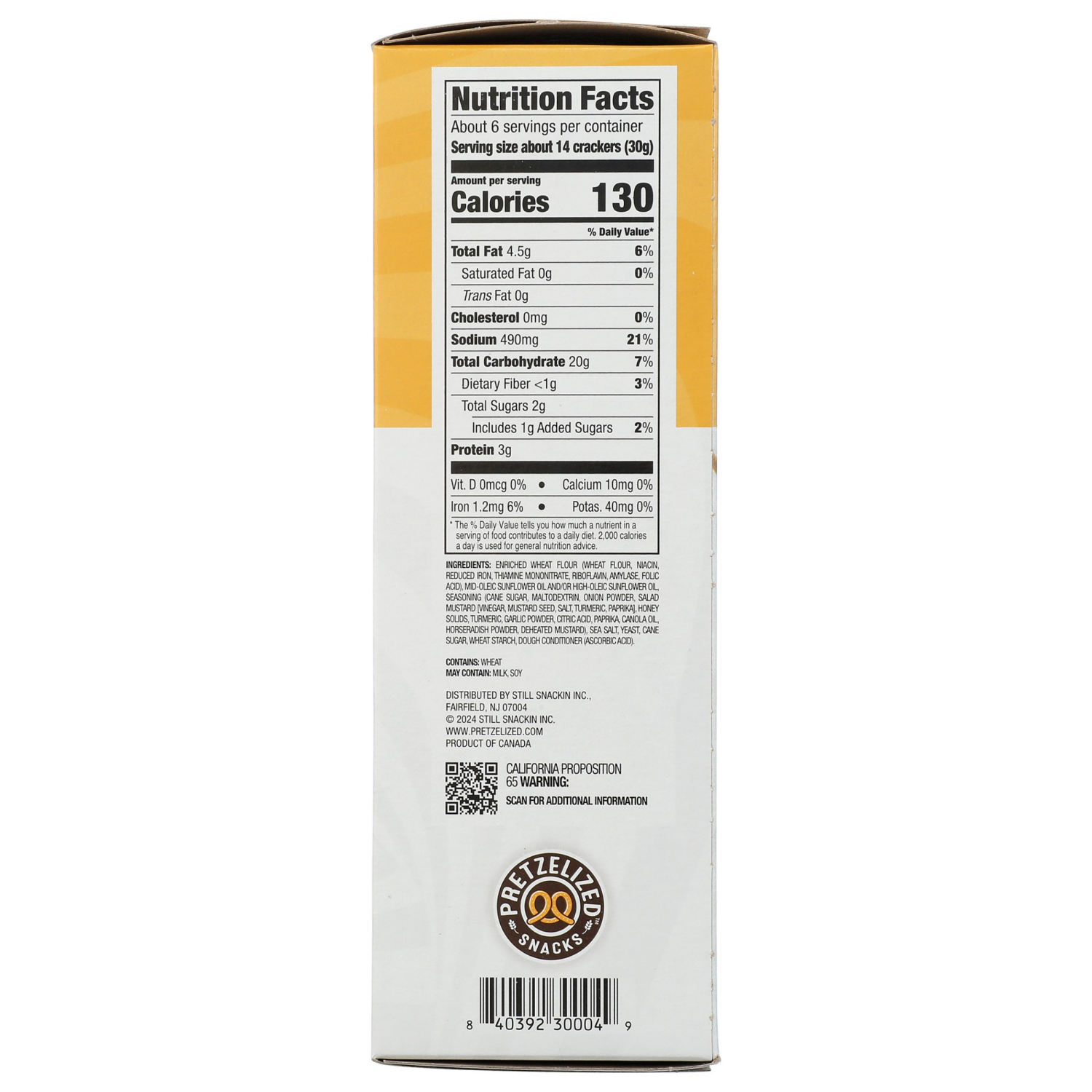 slide 3 of 3, Pretzelized Snacks Oven Baked Pretzel Honey Mustard Crackers Bite Sized 6.5 oz, 6.5 oz