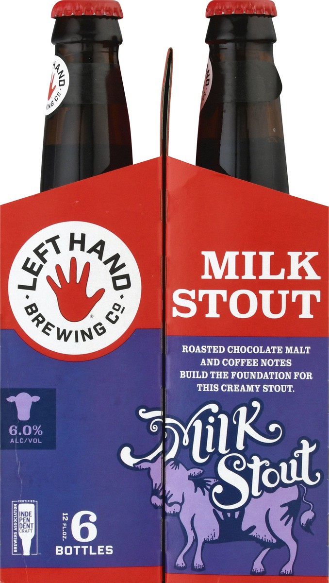 slide 11 of 12, Left Hand Brewing Milk Stout Beer 6 ea, 6 ct; 12 oz