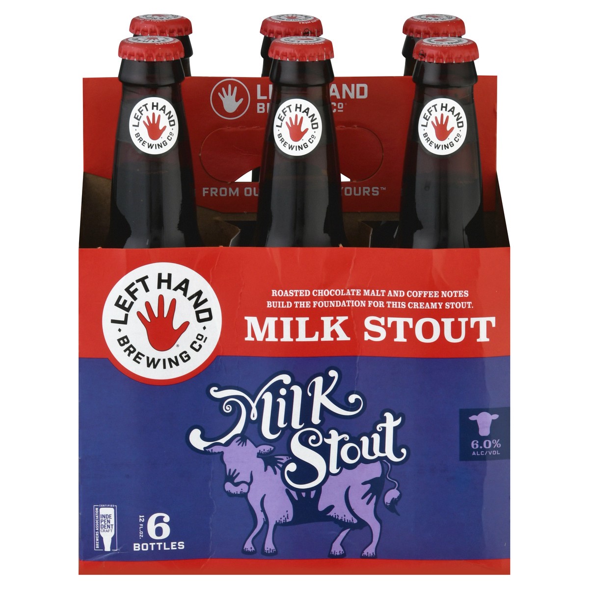 slide 1 of 12, Left Hand Brewing Milk Stout Beer 6 ea, 6 ct; 12 oz