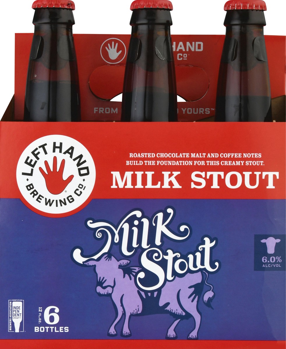 slide 7 of 12, Left Hand Brewing Milk Stout Beer 6 ea, 6 ct; 12 oz