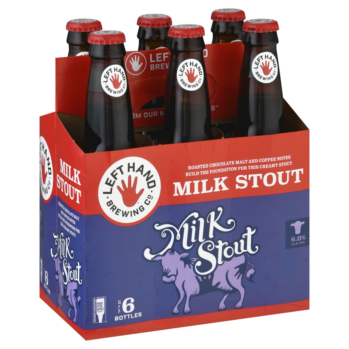 slide 8 of 12, Left Hand Brewing Milk Stout Beer 6 ea, 6 ct; 12 oz