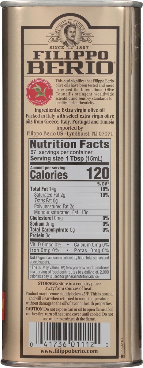 slide 9 of 9, Filippo Berio Extra Virgin Olive Oil 33.8 fl oz, 33.8 fl oz
