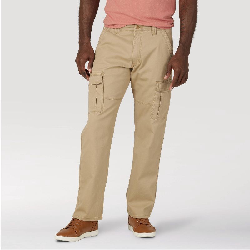 slide 1 of 8, Wrangler Men's Relaxed Fit Flex Cargo Pants - Khaki 34x30, 1 ct