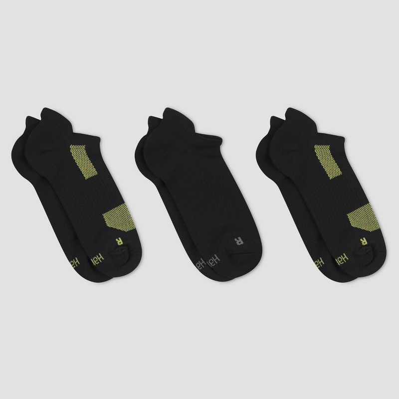 slide 2 of 3, Hanes Premium Men's Nylon Performance Heel Shield Socks 3pk - Black 6-12, 3 ct