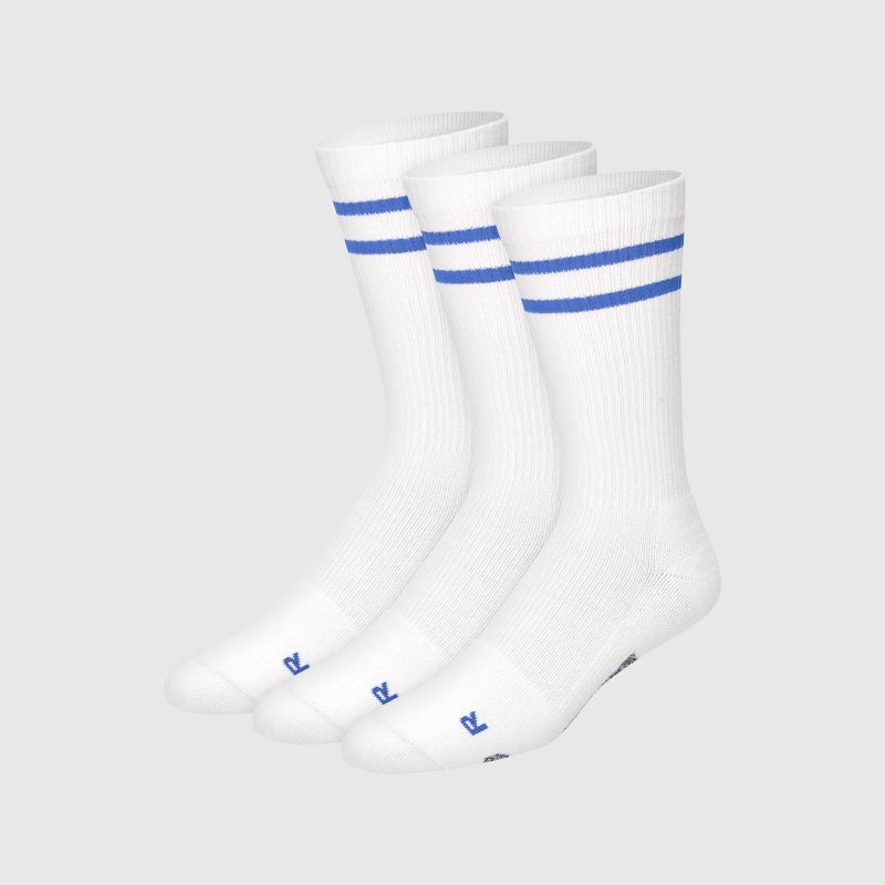 slide 4 of 5, Hanes Premium Men's Compression Crew Socks 3pk - White 6-12: Breathable, Moisture Wicking, Zone Cushioning, 3 ct