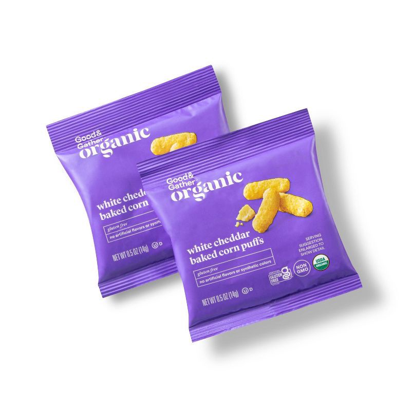 slide 3 of 3, Organic White Cheddar Puffs Multipack - 12ct - Good & Gather™, 12 ct