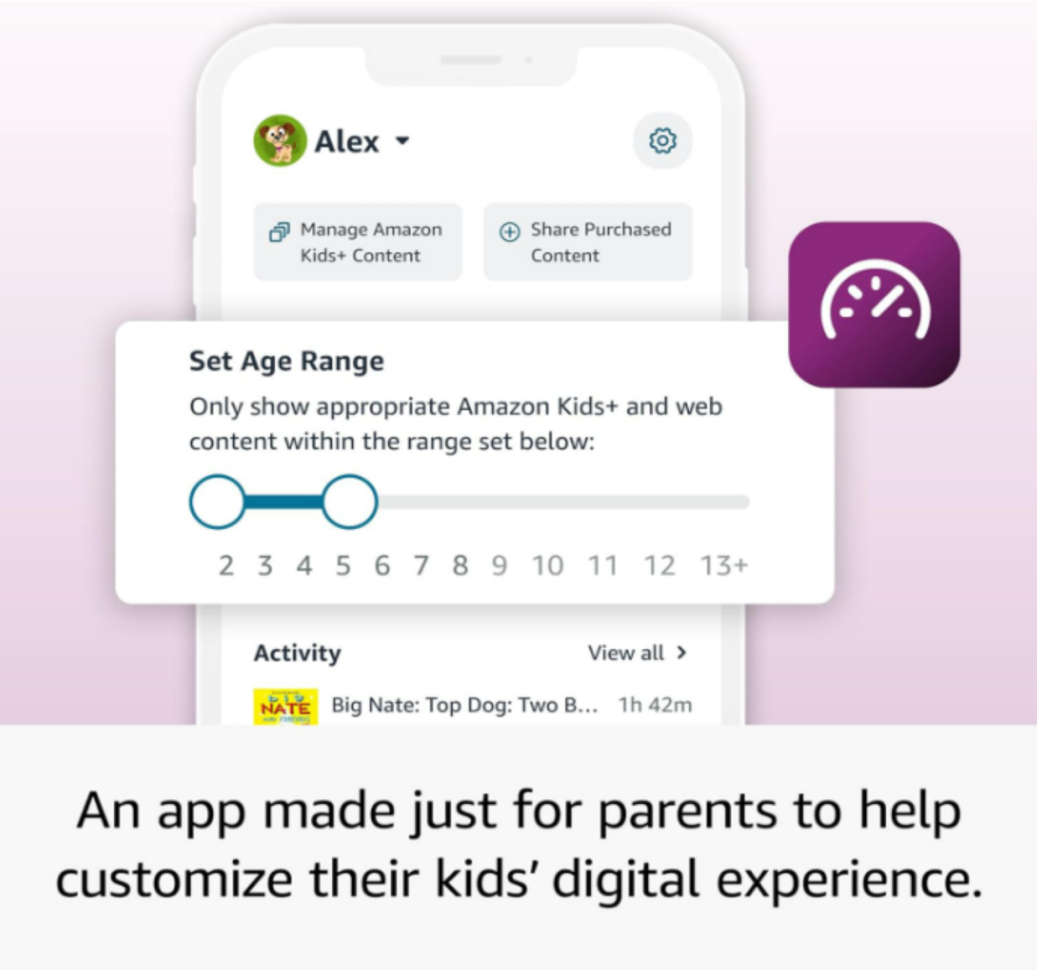 slide 3 of 7, New Amazon Fire HD 8 Kids tablet, ages 3-7. With bright 8" HD screen. Includes ad-free and exclusive content, parental controls and 13-hr battery, 32GB, Purple, (2024 release), 1 ct
