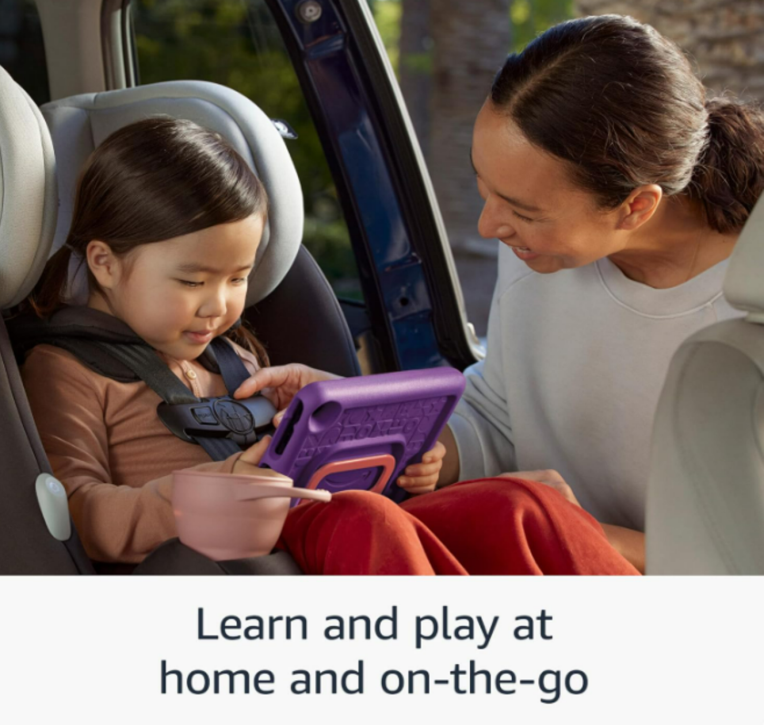 slide 6 of 7, New Amazon Fire HD 8 Kids tablet, ages 3-7. With bright 8" HD screen. Includes ad-free and exclusive content, parental controls and 13-hr battery, 32GB, Purple, (2024 release), 1 ct