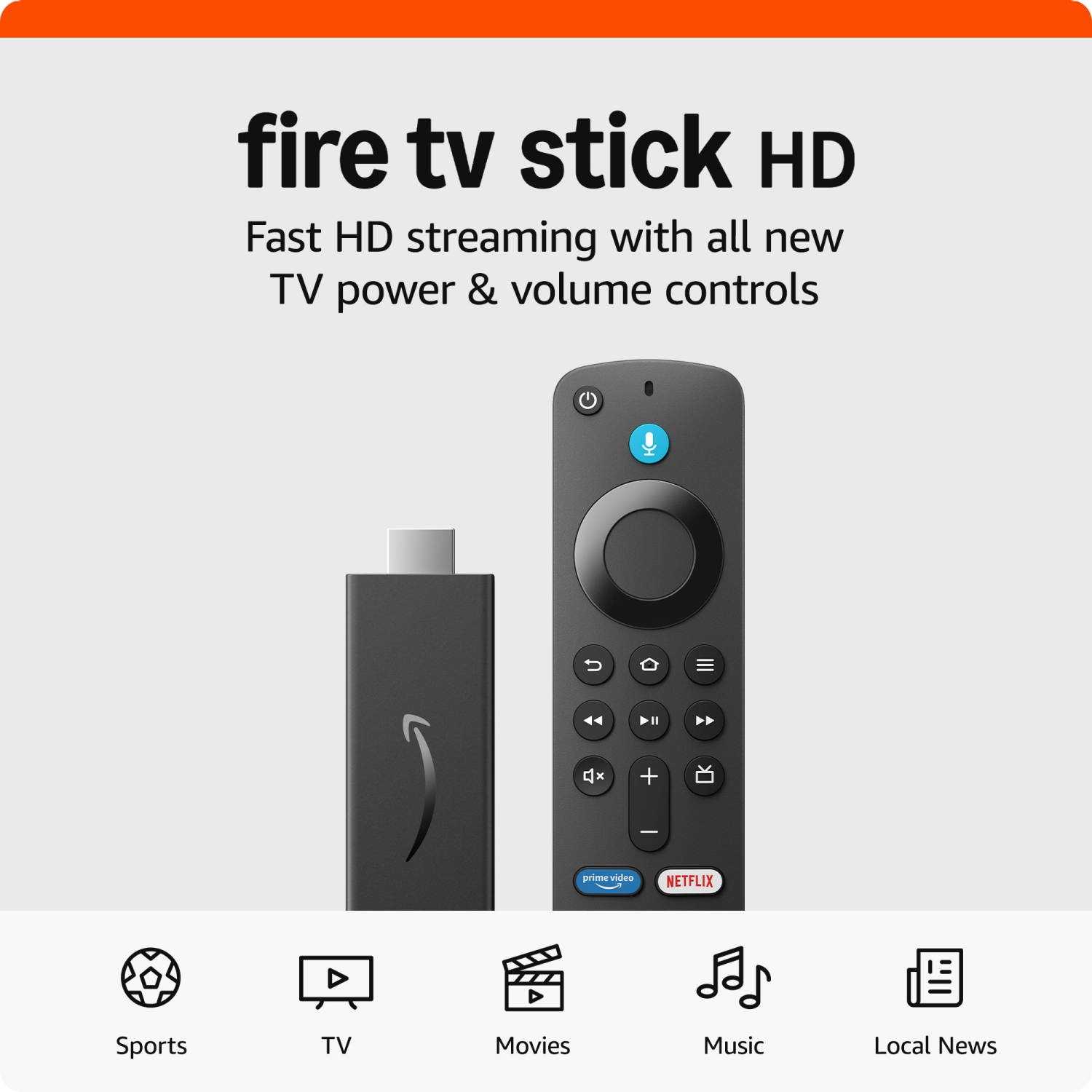 slide 2 of 7, Amazon Fire Tv Stick Hd (Newest Model), Alexa Voice Remote, Hd Streaming, 1 ct