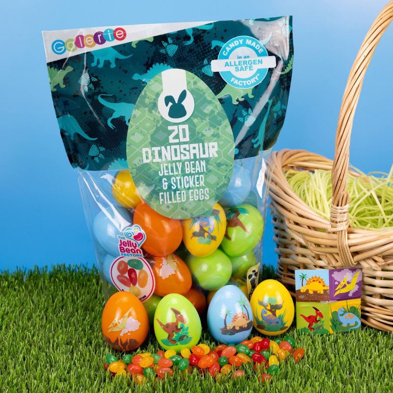 slide 4 of 4, Galerie Easter Printed Dino Attack Egg Bag with Jelly Beans - 1.76oz/20ct, 1.76 oz, 20 ct