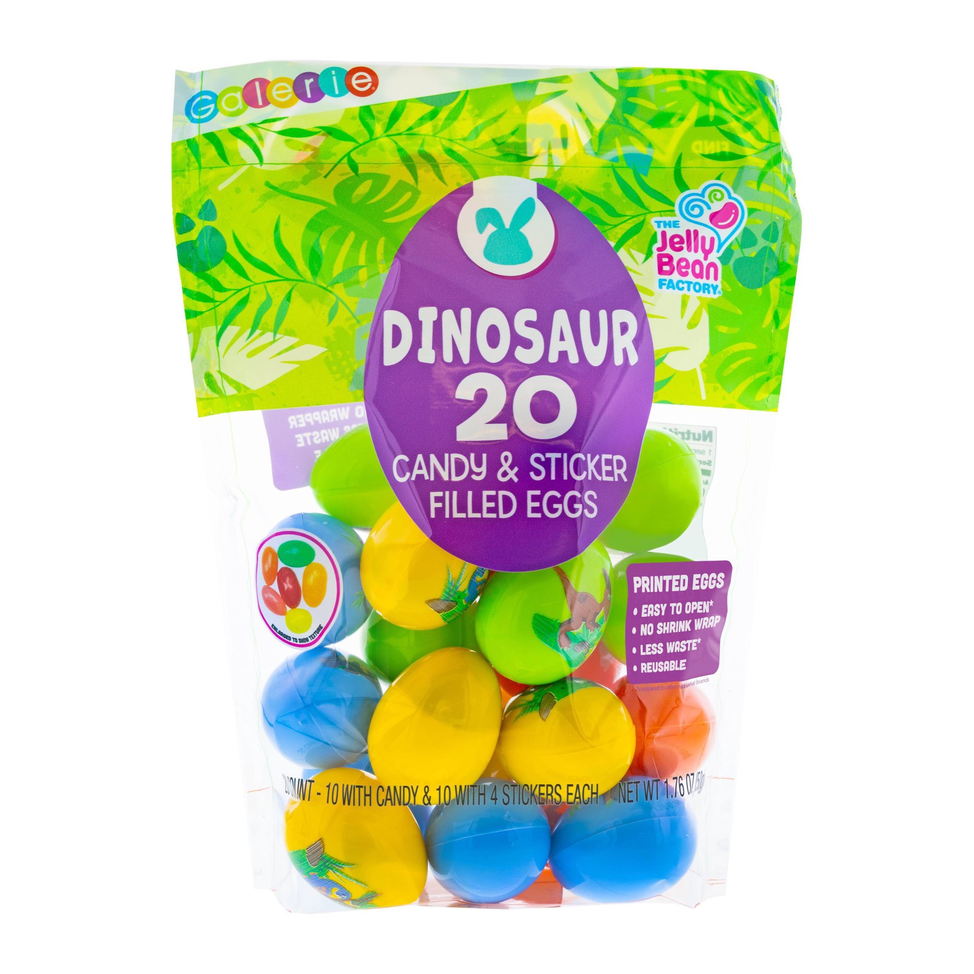 slide 1 of 4, Galerie Easter Printed Dino Attack Egg Bag with Jelly Beans - 1.76oz/20ct, 1.76 oz, 20 ct