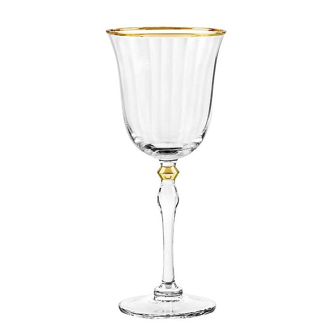 slide 2 of 2, Qualia Salem Wine Glasses - Gold, 4 ct
