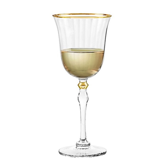slide 1 of 2, Qualia Salem Wine Glasses - Gold, 4 ct