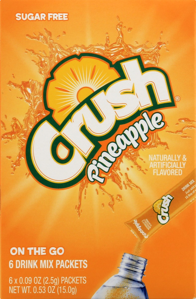 slide 9 of 13, Crush Sugar Free On The Go Pineapple Drink Mix Packets- 6 ct, 6 ct