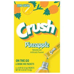 Crush Sugar Free On The Go Pineapple Drink Mix Packets- 6 ct