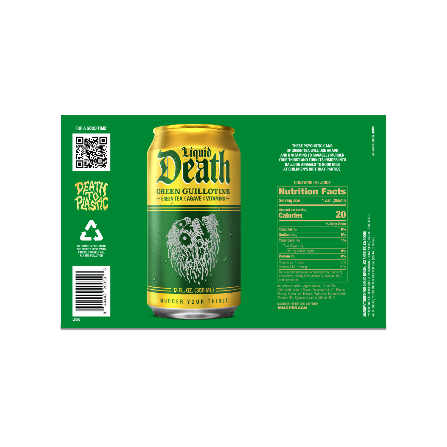 slide 2 of 4, Liquid Death, Sweet Reaper Iced Tea, Southern Style Sweet Tea, 6 ct