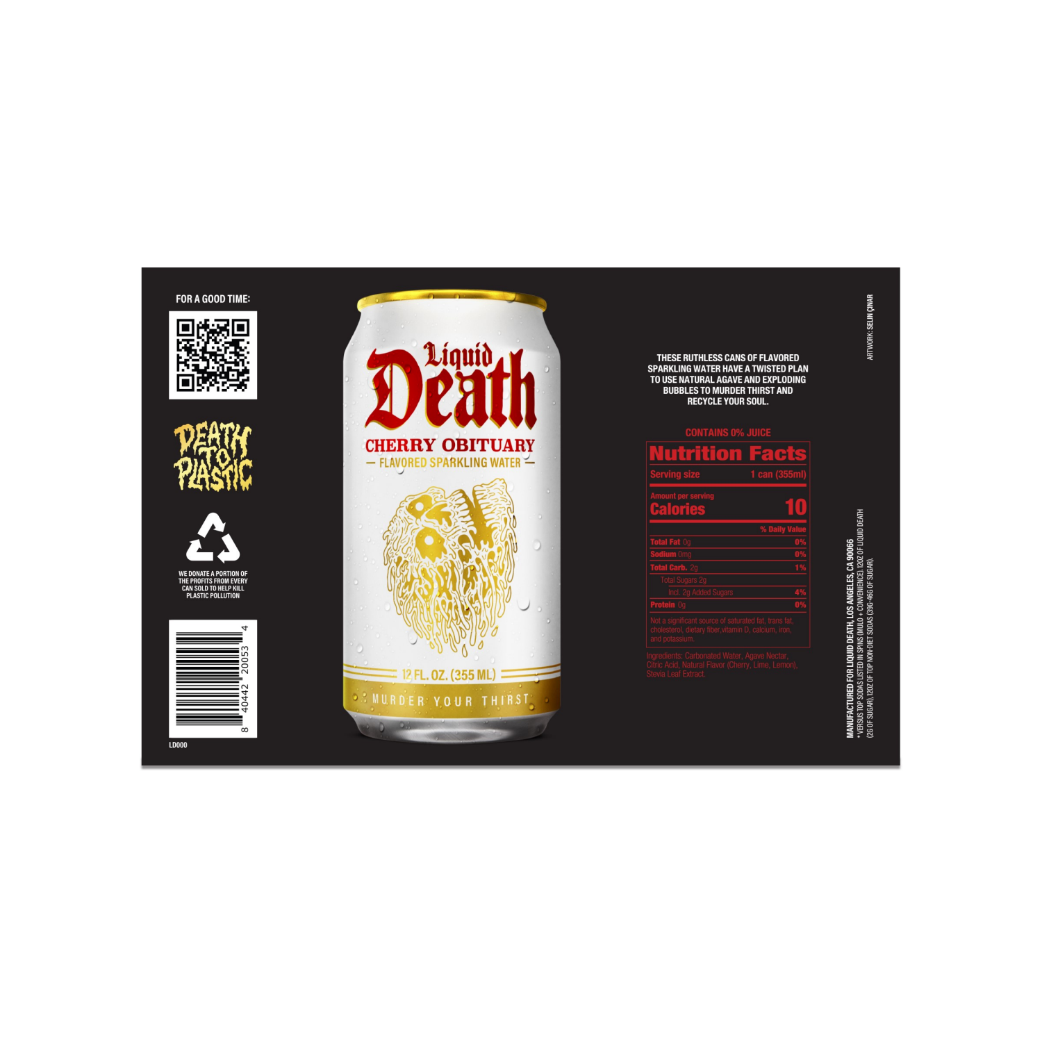 slide 2 of 6, Liquid Death Cherry Obituary Sparkling Water - 6pk/12 fl oz Cans, 6 ct; 12 fl oz