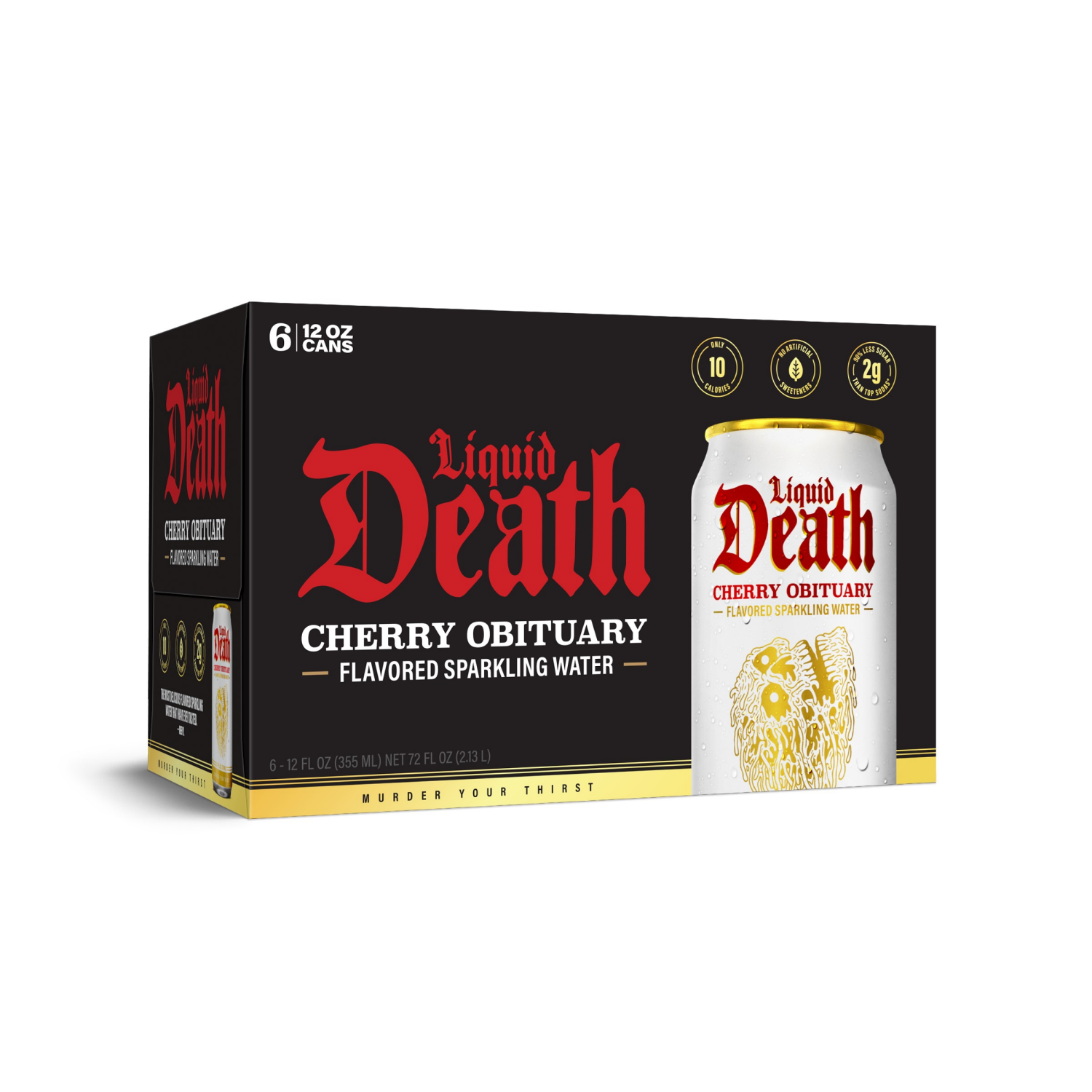 slide 3 of 6, Liquid Death Cherry Obituary Sparkling Water - 6pk/12 fl oz Cans, 6 ct; 12 fl oz