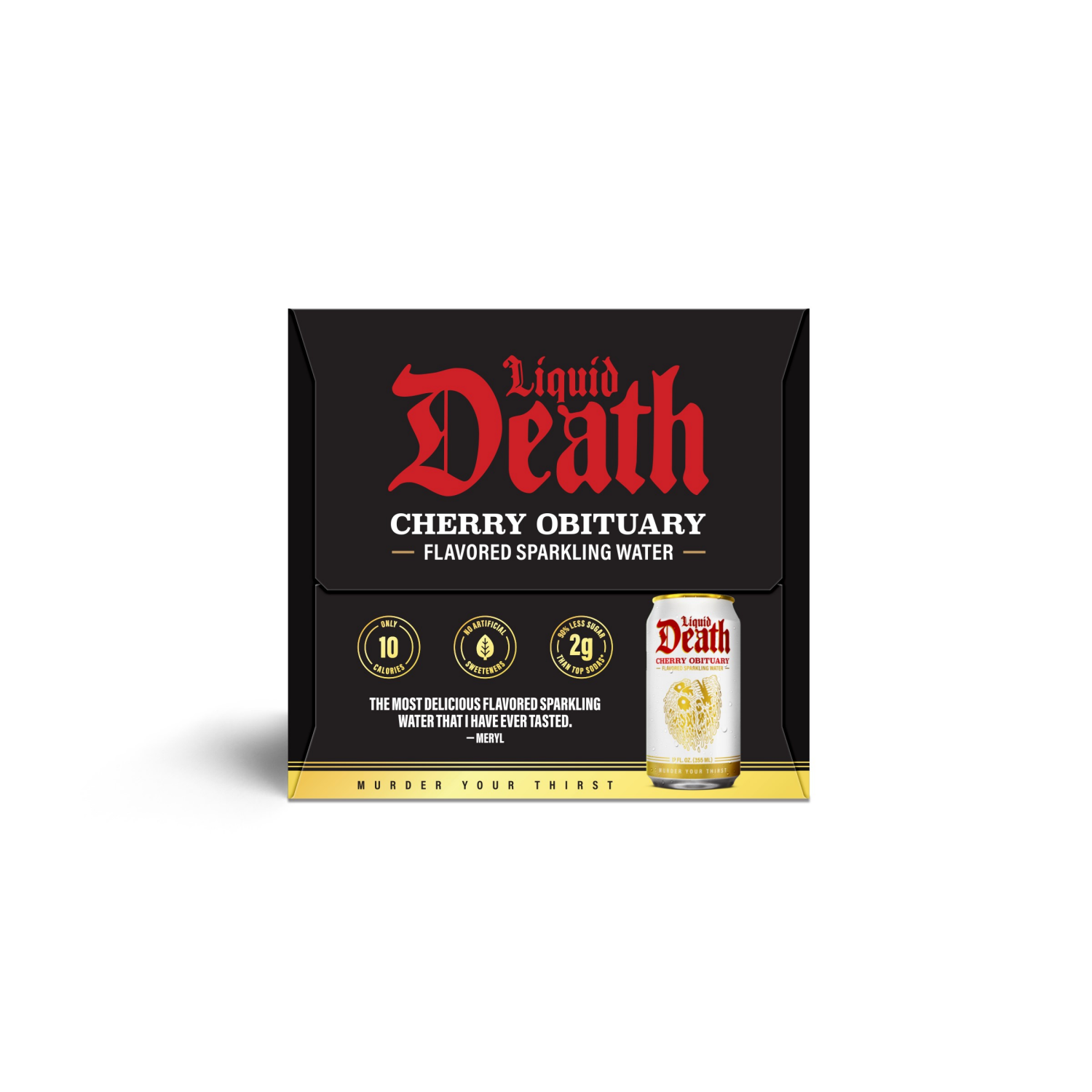 slide 4 of 6, Liquid Death Cherry Obituary Sparkling Water - 6pk/12 fl oz Cans, 6 ct; 12 fl oz