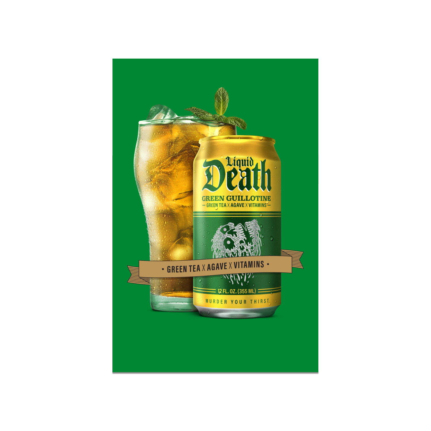 slide 4 of 4, Liquid Death, Green Guillotine Iced Tea, Green Tea, 6 ct