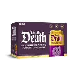 Liquid Death, Slaughter Berry Iced Tea, Raspberry Flavored Black Tea