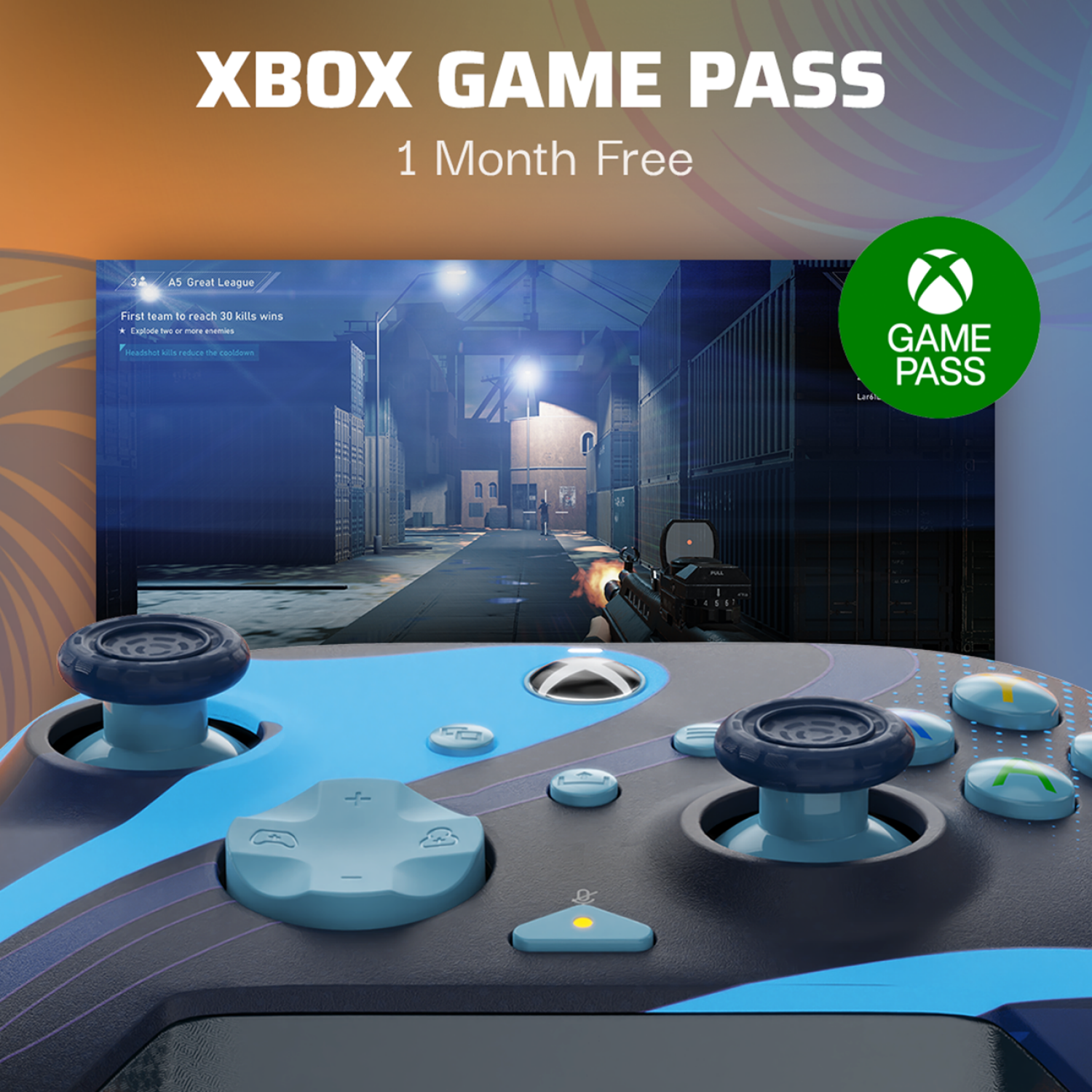 slide 7 of 8, TURTLE BEACH PDP - REMATCH GLOW Advanced Wired Gaming Controller for Xbox Series X|S, Xbox One, & Windows 10/11 PC (Blue Tide), 10/11 ct