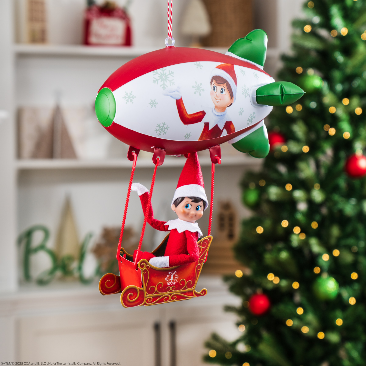 slide 3 of 5, Elf on the Shelf The Elf On The Shelf Peppermint Blimp Ride, 1.25 in x 7 in x 10.5 in