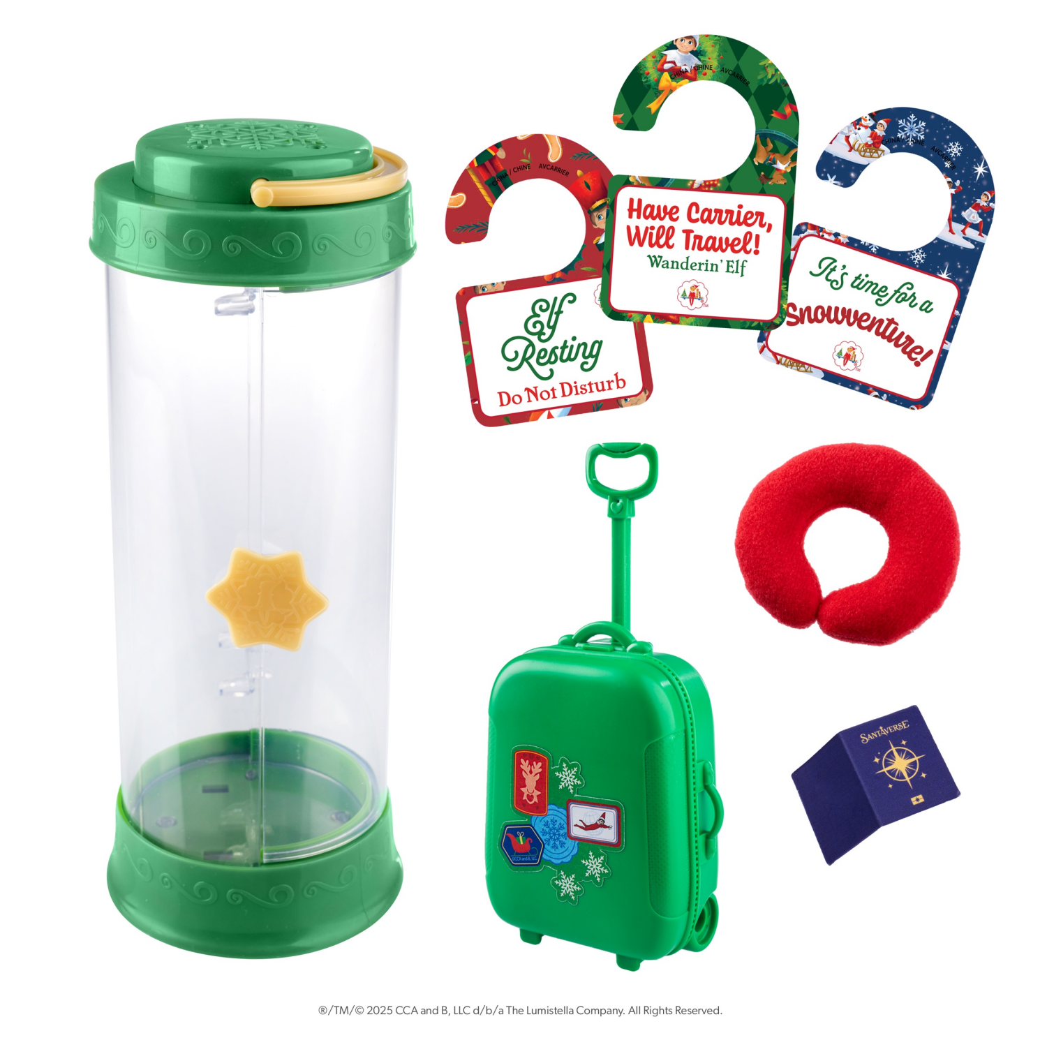 slide 5 of 6, Elf on the Shelf The Elf On The Shelf Scout Elf Carrier Limited 20th Anniversary Edition Kit, 4.2 in x 8.5 in x 11 in