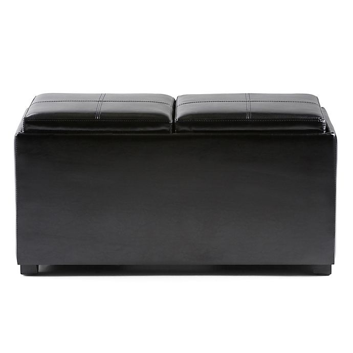 slide 5 of 5, Simpli Home Avalon Storage Ottoman - Black, 5 ct