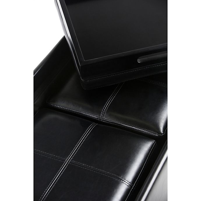 slide 2 of 5, Simpli Home Avalon Storage Ottoman - Black, 5 ct