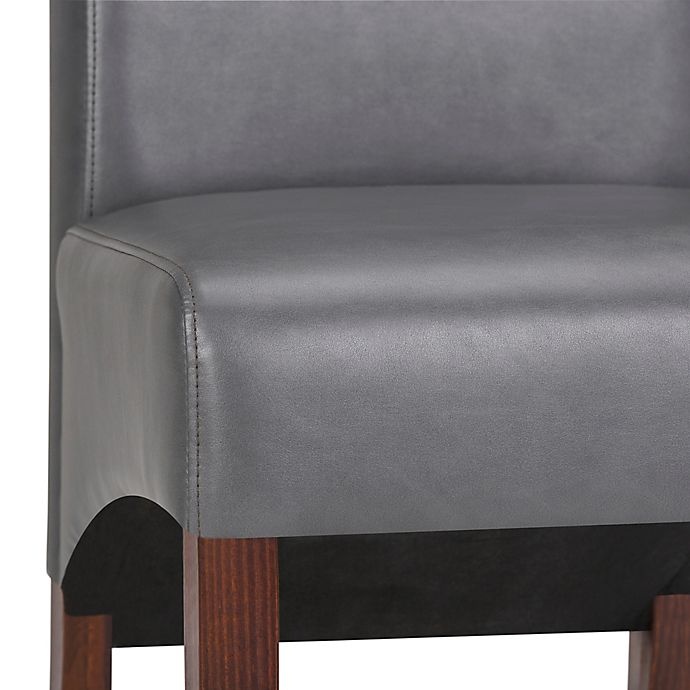 slide 3 of 5, Simpli Home Faux Leather Upholstered Dining Chairs - Stone Grey, 2 ct