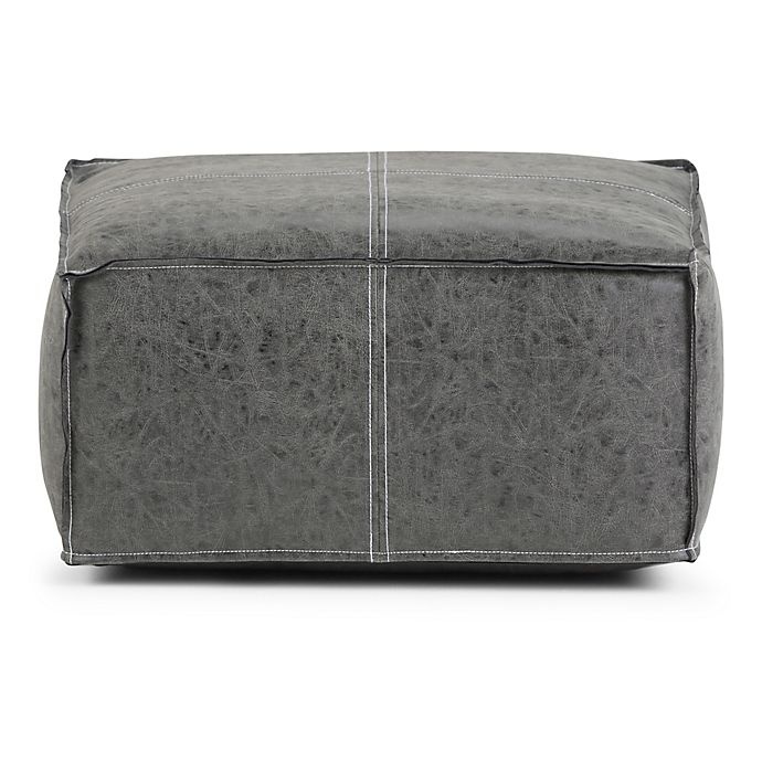 slide 6 of 6, Simpli Home Faux Leather Upholstered Barnett Ottoman - Distressed Black, 1 ct