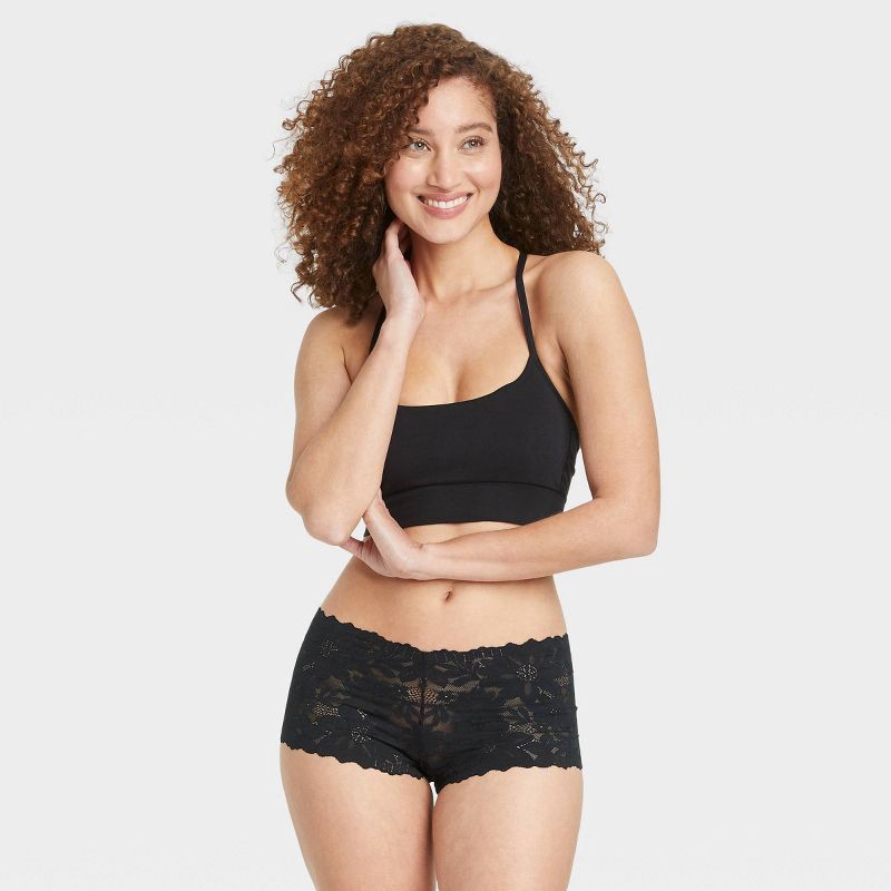 Women's Lace Cheeky Underwear - Auden Black L 1 ct