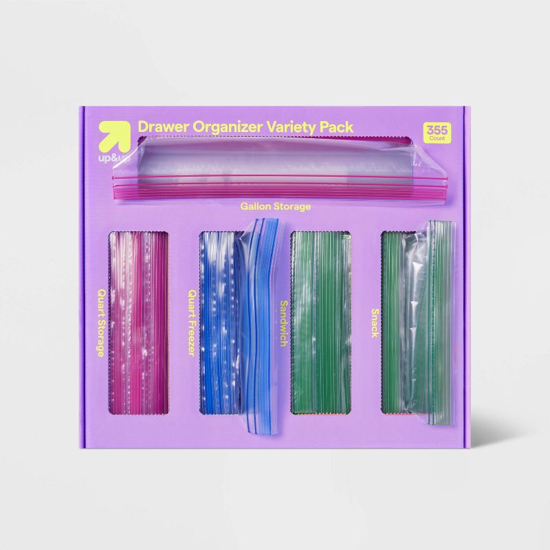 slide 4 of 5, Food Storage Bags Variety Pack - Clear - 355ct - up&up™, 355 ct