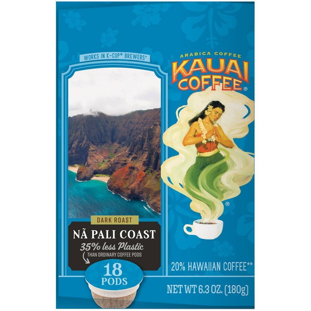 slide 6 of 6, Kauai Coffee Na' Pali Coast, Dark Roast Single Serve Pods - 18ct, 18 ct