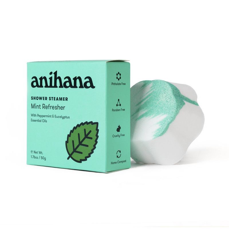 slide 3 of 8, anihana Aromatherapy Essential Oil Mint Refresher Peppermint and Eucalyptus Shower Steamer - 1.76oz, 1.76 oz