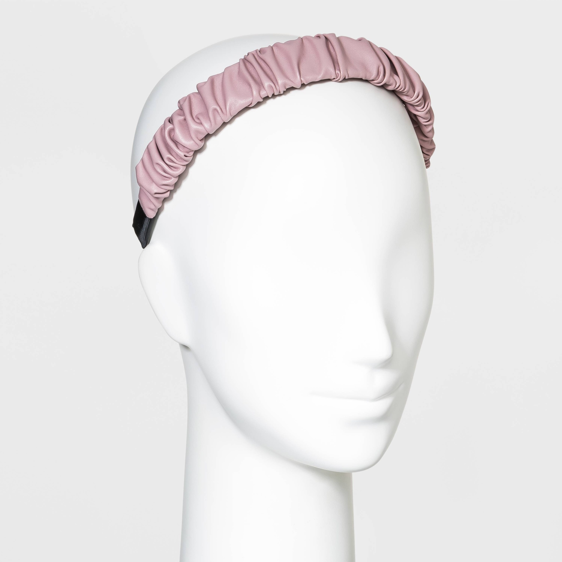 slide 1 of 1, Faux Leather Ruched Headband - A New Day Heathered Purple, 1 ct
