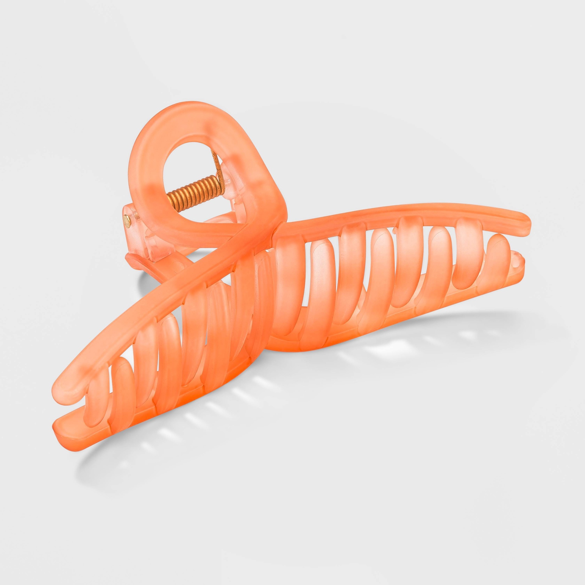 slide 1 of 1, Frosted Loop Claw Hair Clip - A New Day Coral Orange, 1 ct