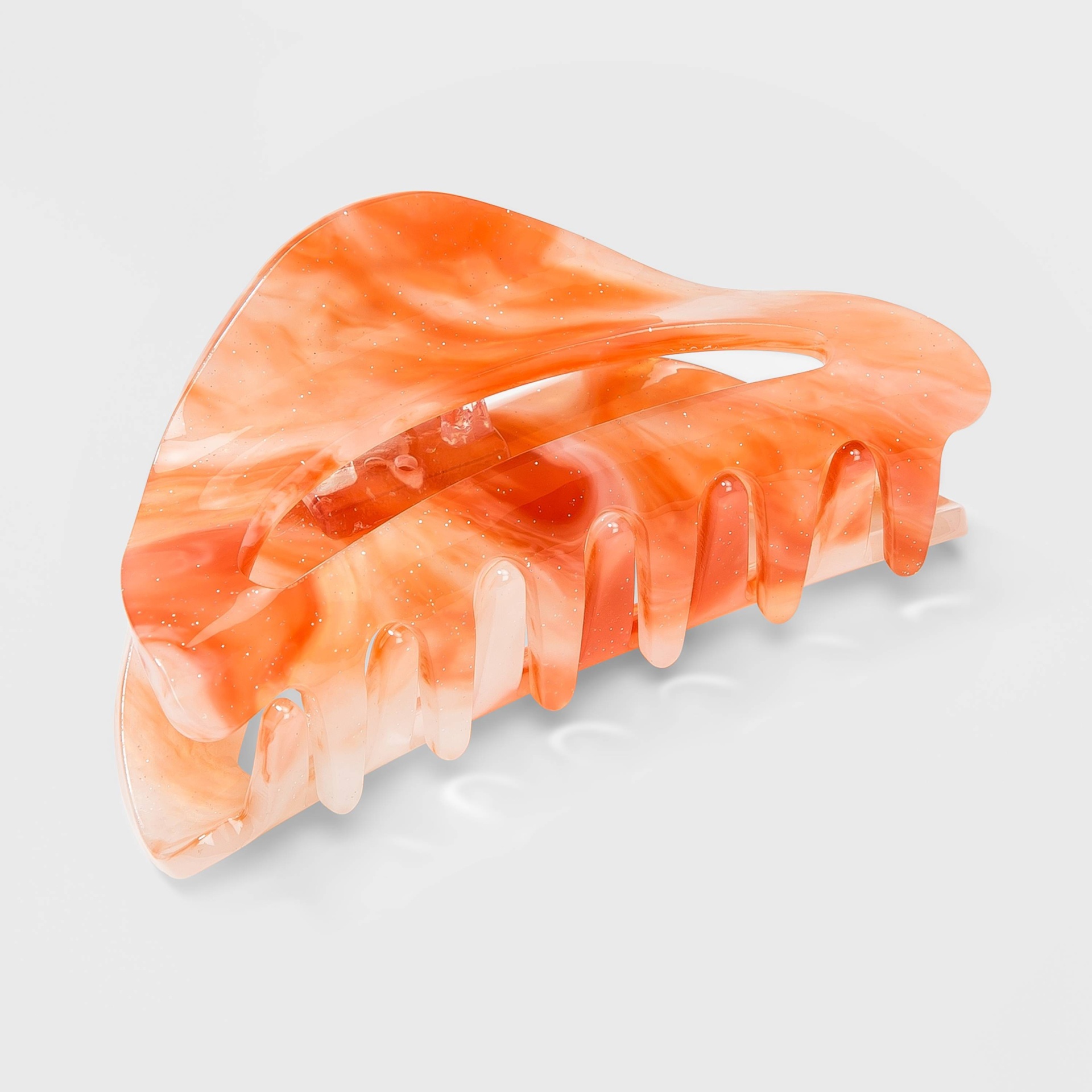 slide 1 of 1, Acrylic Open Center Claw Hair Clip - A New Day Peach Orange, 1 ct