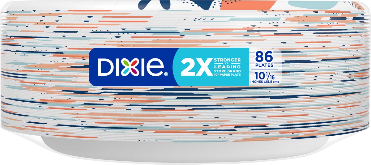 slide 4 of 4, Dixie 10 Inch Printed Paper Plates, 86 ct, 86 ct; 10 1/16 in