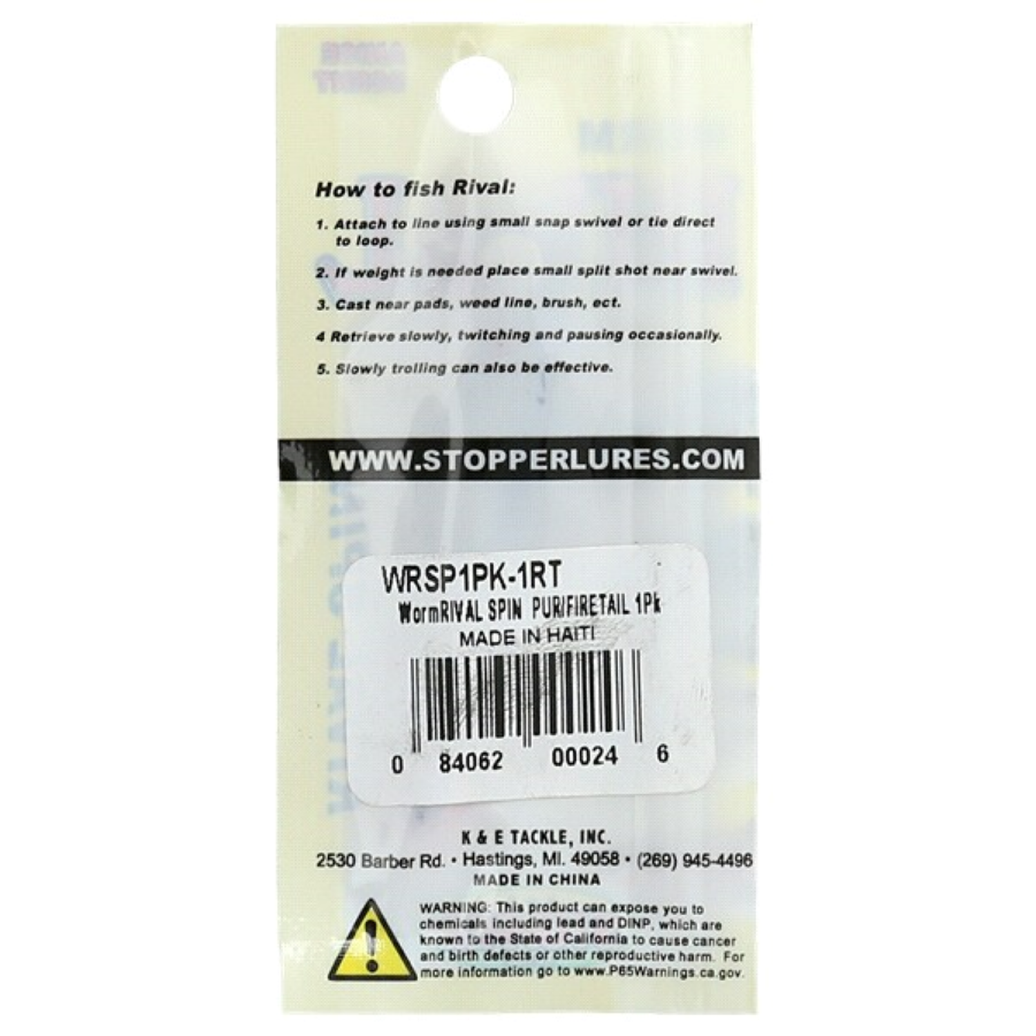 slide 2 of 2, STOPPER Worm Rival Spin Purple Red Tail, 1 ct