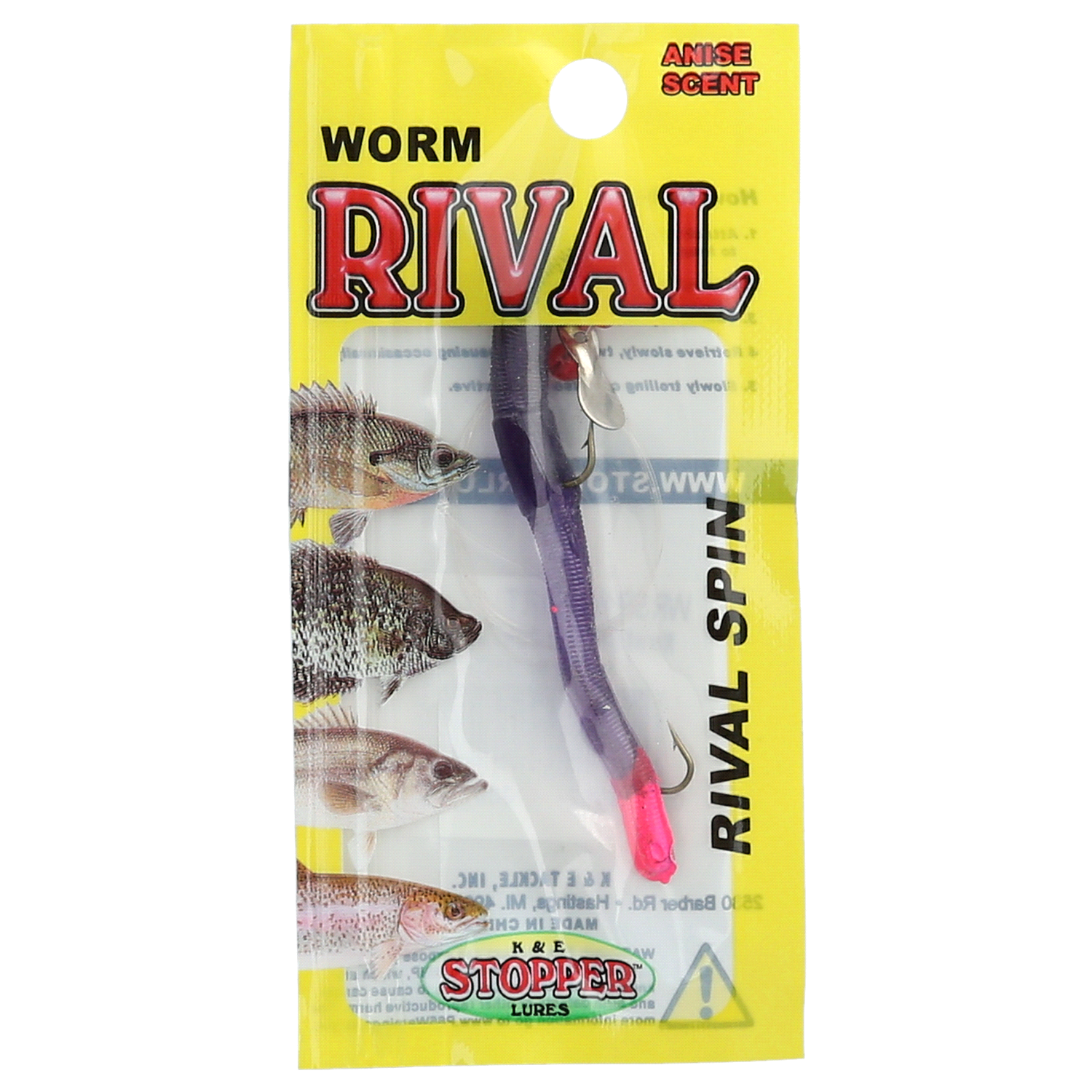 slide 1 of 2, STOPPER Worm Rival Spin Purple Red Tail, 1 ct