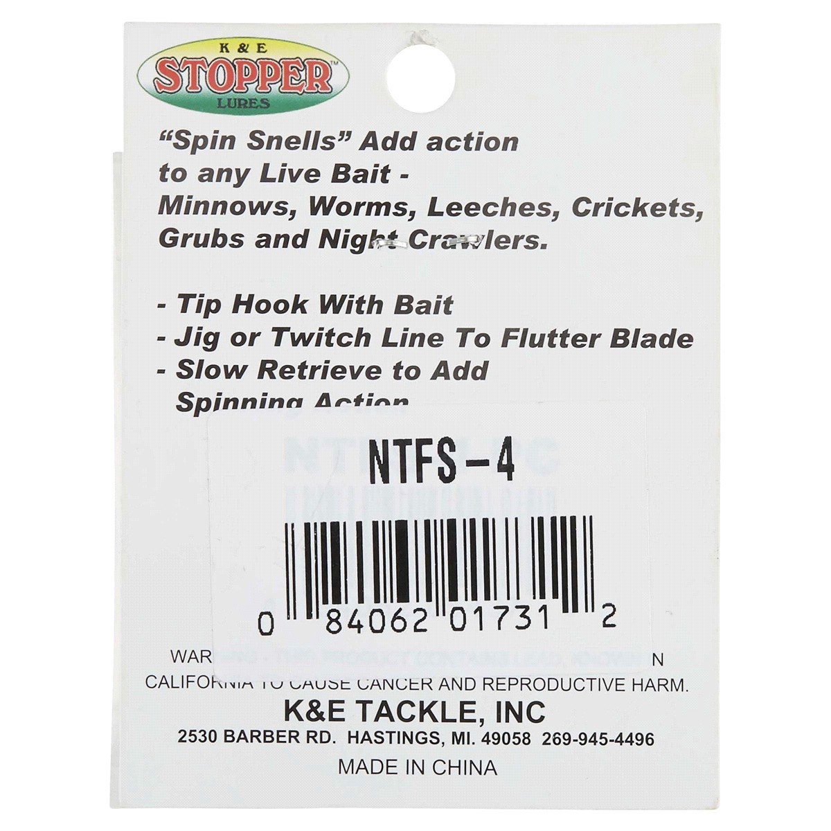 slide 2 of 2, Stopper Lures Flutter Snell Size 4, Size 4