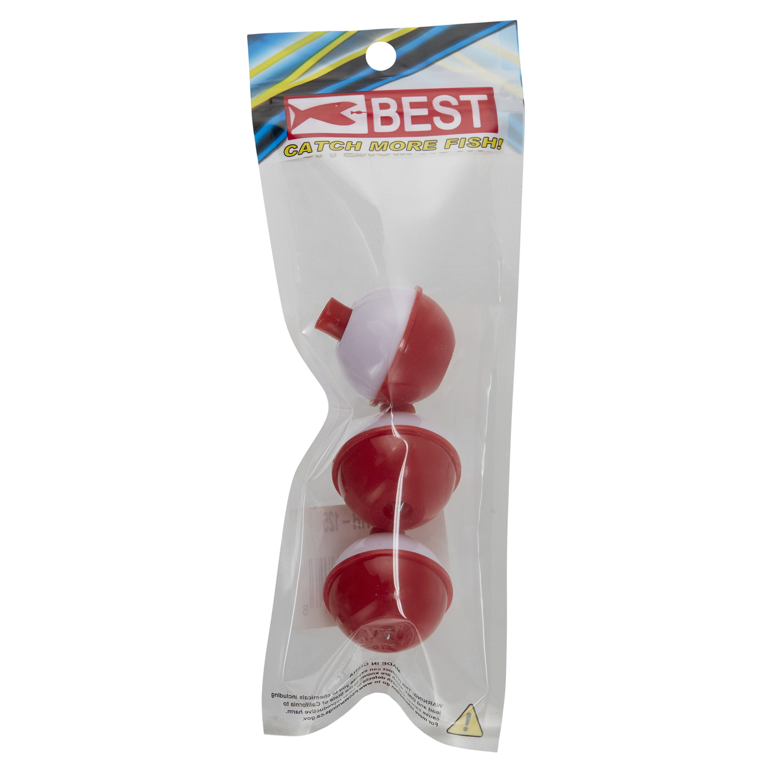 slide 1 of 2, 1 1/4 Round Red/White Plastic Bobbers, 1 ct