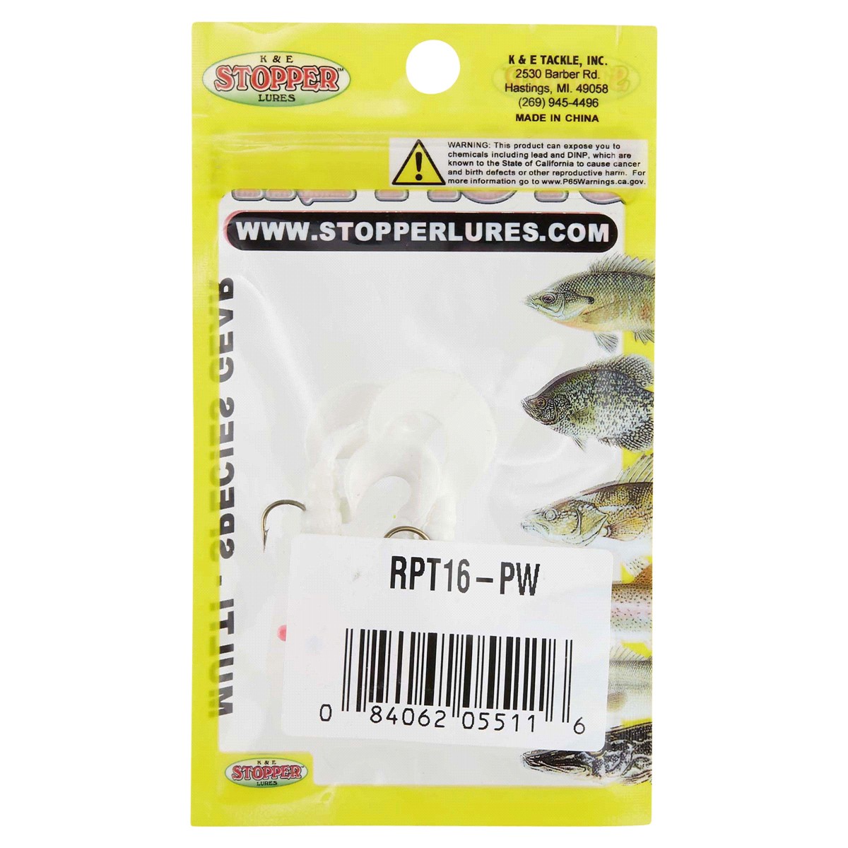 slide 2 of 2, Stopper Lures Rigged Plastic Curl Tail Pink/White 1/16th oz, 1/16 oz