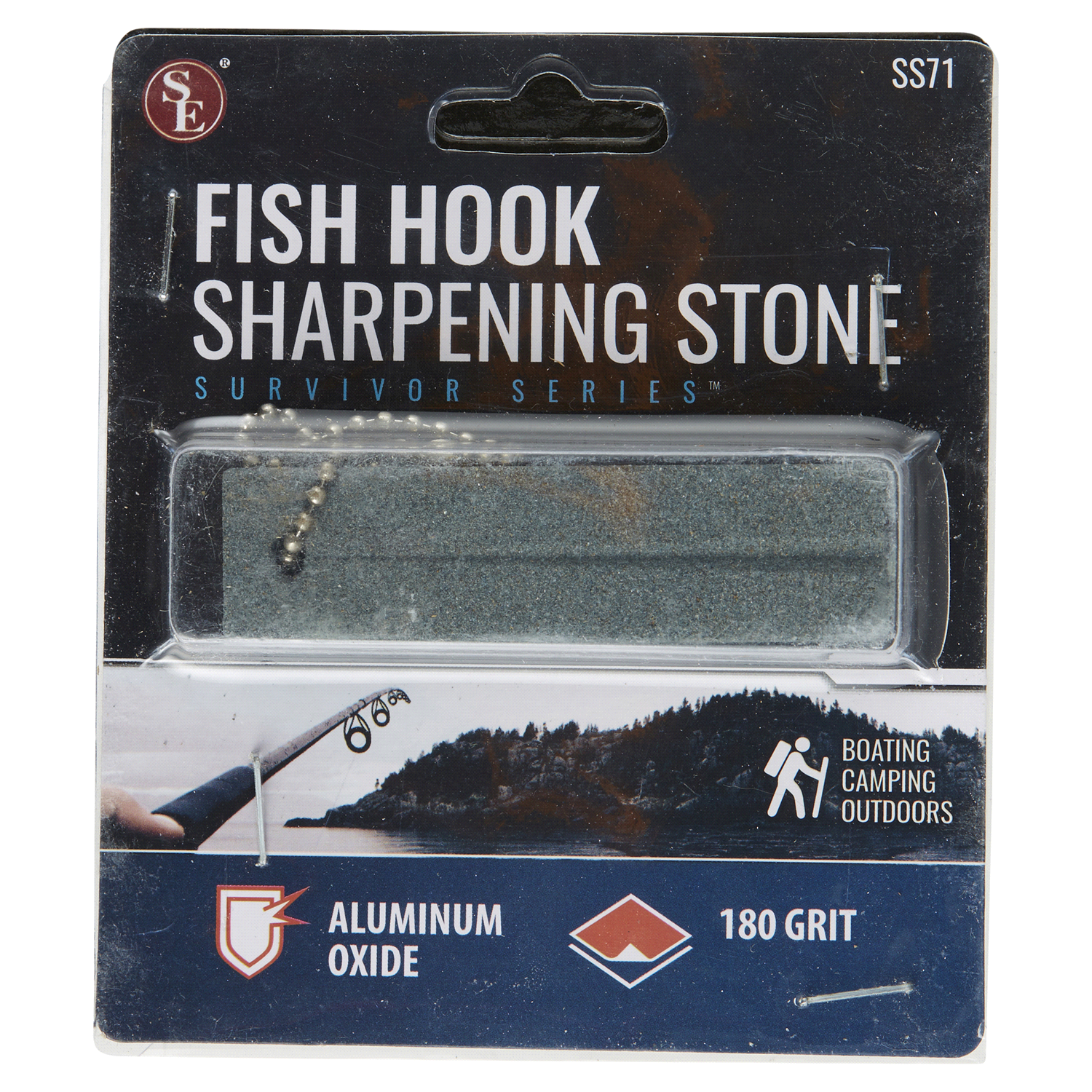 slide 1 of 2, S & E Fish Hook Sharpening Stone Survivor Series, 1 ct