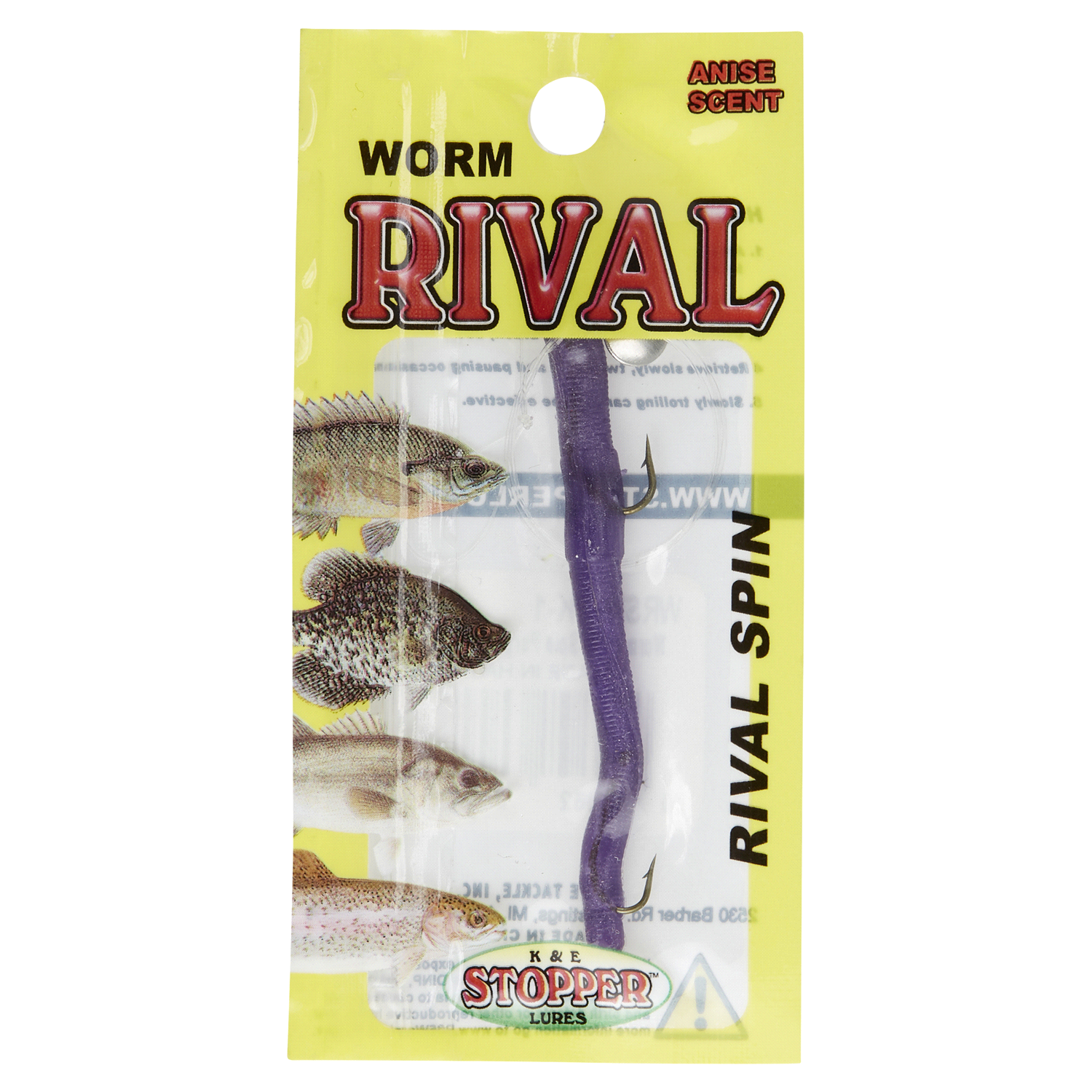 slide 1 of 2, STOPPER Worm Rival Spin Purple, 1 ct