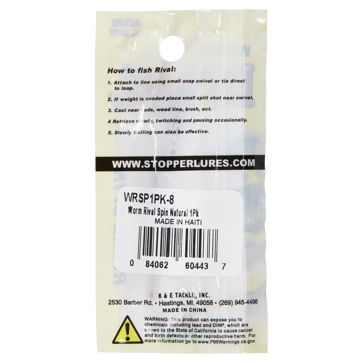 slide 2 of 2, STOPPER Worm Rival Spin Natural, 1 ct