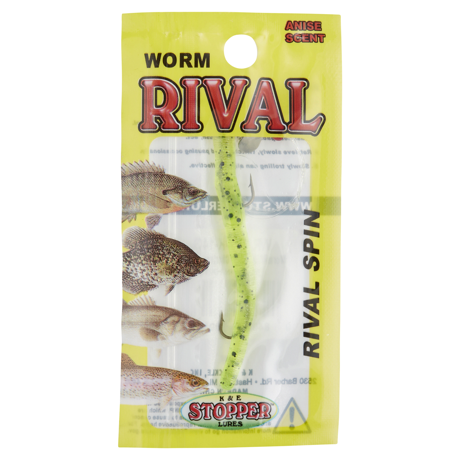 slide 1 of 2, STOPPER Worm Rival Spin Chartreuse Gold, 1 ct