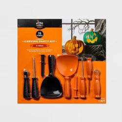 Halloween 9ct Tools and 16ct Patterns Pumpkin Carving Party Kit - Hyde and EEK! Boutique™: Includes Stencils & Scoops